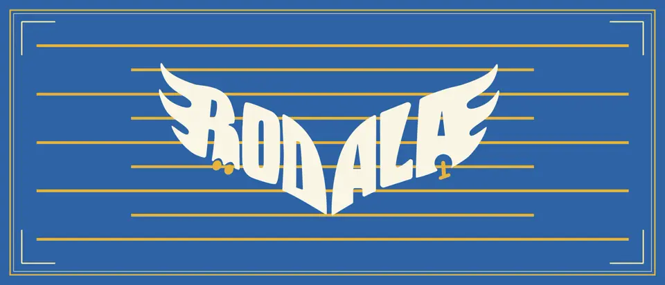 Marca de Rodala, recoloreada en la paleta de Pedaleando Uruguay.