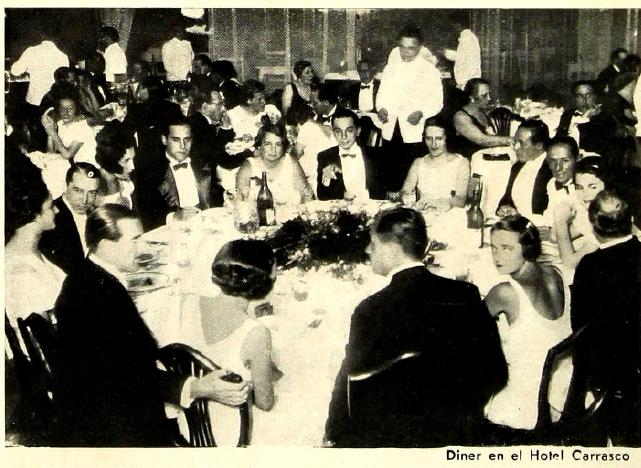 Cena en el Hotel Carrasco, imagen histórica
